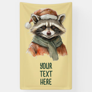 Funny Animal Christmas Favorites - Raccoon 1 Banner