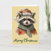 Funny Animal Christmas Favorites - Raccoon 1 Karte (Vorderseite)