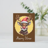 Funny Animal Christmas Favorites - Rentier 1 Postkarte (Stehend Vorderseite)