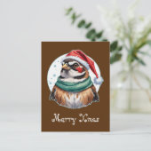 Funny Animal Christmas Favorites - Sparrow 1 Postkarte (Stehend Vorderseite)