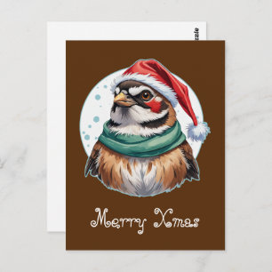 Funny Animal Christmas Favorites - Sparrow 1 Postkarte