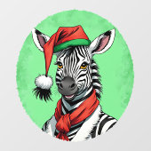 Funny Animal Christmas Favorites - Zebra 1 Fensteraufkleber (Blatt)