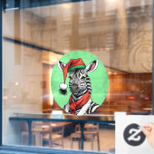 Funny Animal Christmas Favorites - Zebra 1 Fensteraufkleber (Café-Fenster)