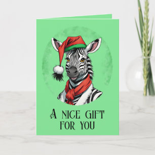 Funny Animal Christmas Favorites - Zebra 1 Karte