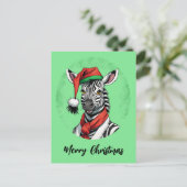 Funny Animal Christmas Favorites - Zebra 1 Postkarte (Stehend Vorderseite)