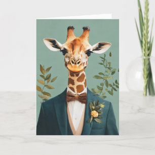 Funny Animal Elegant Giraffe Feiertagskarte