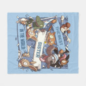 Funny Animal Fans Best Sister Sports Crowd Cartoon Fleecedecke (Vorderseite (Horizontal))