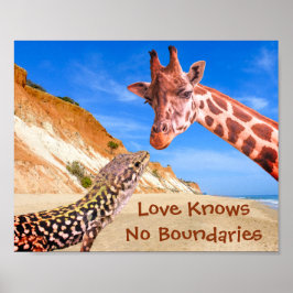 Funny Animal Fotomontage Liebe kennt keine Grenzen Poster