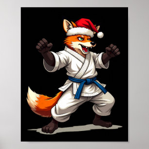 Funny Animal Fox Karate Uniform für Weihnachten H Poster