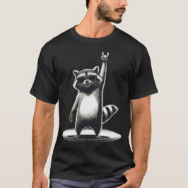 Funny Animal Gift | Cool Raccoon Rock Star T-Shirt