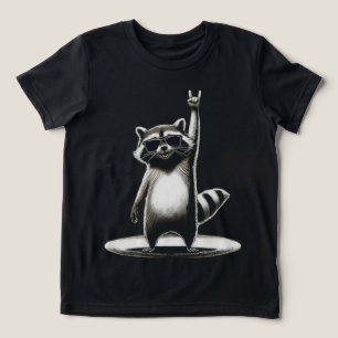 Funny Animal Gift Cool Raccoon Rock Star Tri-Blend Shirt