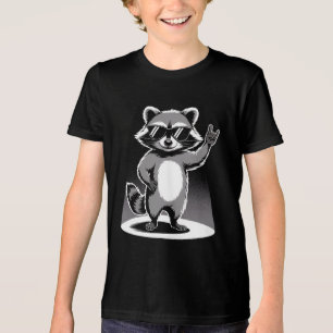 Funny Animal Gift   Cool Raccoon Rock Star Tri-Blend Shirt