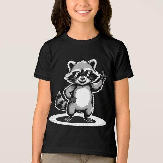 Funny Animal Gift | Cool Raccoon Rock Star Tri-Blend Shirt (Vorderseite)