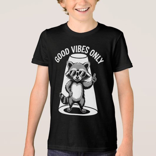 Funny Animal Gift | Cool Raccoon Rock Star Tri-Blend Shirt (Vorderseite)