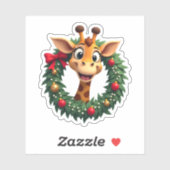 Funny Animal Giraffe Meme Face Festive Xmas T-Shir Aufkleber (Blatt)