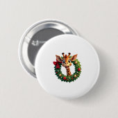 Funny Animal Giraffe Meme Face Festive Xmas T-Shir Button (Vorne & Hinten)