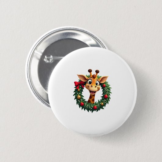 Funny Animal Giraffe Meme Face Festive Xmas T-Shir Button (Vorne & Hinten)