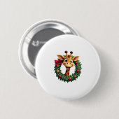 Funny Animal Giraffe Meme Face Festive Xmas T-Shir Button (Vorne & Hinten)