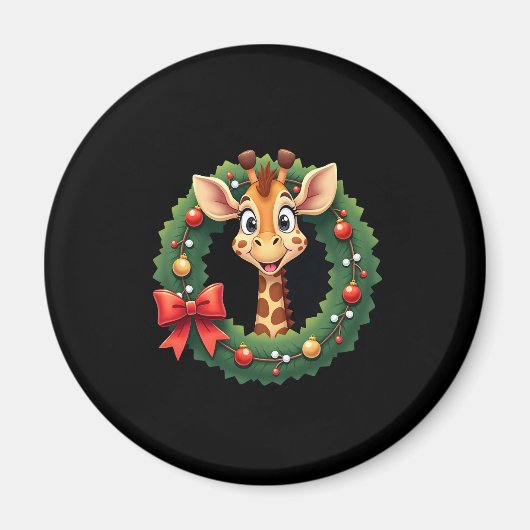Funny Animal Giraffe Meme Face Festive Xmas T-Shir Magnet (Vorne)
