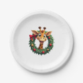 Funny Animal Giraffe Meme Face Festive Xmas T-Shir Pappteller (Vorderseite)