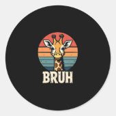 Funny Animal Giraffe Meme Face Festive Xmas T-Shir Runder Aufkleber (Vorderseite)