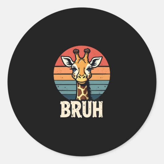 Funny Animal Giraffe Meme Face Festive Xmas T-Shir Runder Aufkleber (Vorderseite)