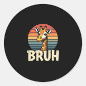 Funny Animal Giraffe Meme Face Festive Xmas T-Shir Runder Aufkleber (Vorderseite)