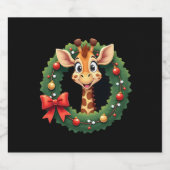 Funny Animal Giraffe Meme Face Festive Xmas T-Shir Schaumweinetikett (Einzelnes Label)