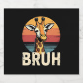 Funny Animal Giraffe Meme Face Festive Xmas T-Shir Schaumweinetikett (Einzelnes Label)