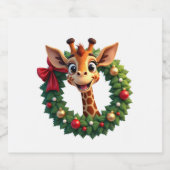 Funny Animal Giraffe Meme Face Festive Xmas T-Shir Schaumweinetikett (Einzelnes Label)