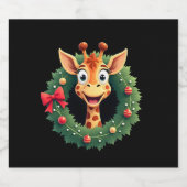 Funny Animal Giraffe Meme Face Festive Xmas T-Shir Schaumweinetikett (Einzelnes Label)