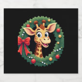 Funny Animal Giraffe Meme Face Festive Xmas T-Shir Schaumweinetikett (Einzelnes Label)