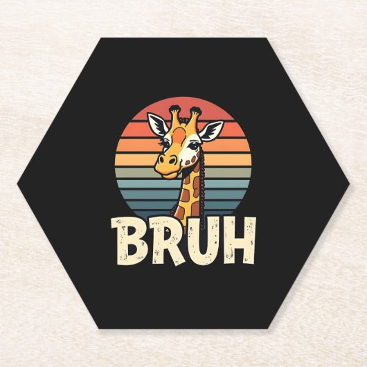 Funny Animal Giraffe Meme Face Festive Xmas T-Shir Untersetzer (Vorderseite)