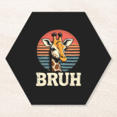 Funny Animal Giraffe Meme Face Festive Xmas T-Shir Untersetzer (Vorderseite)