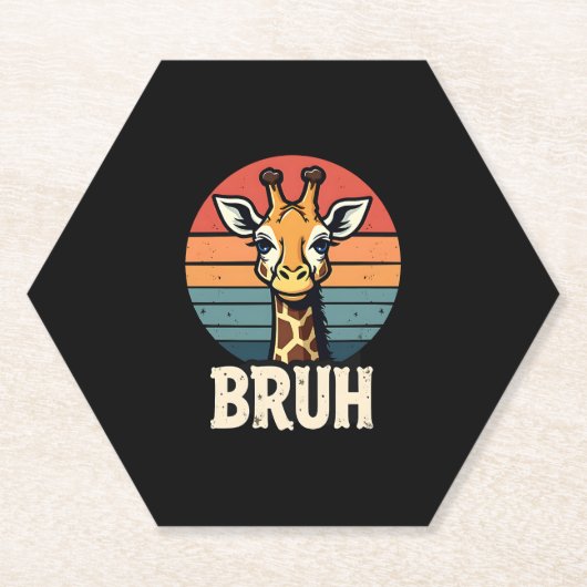 Funny Animal Giraffe Meme Face Festive Xmas T-Shir Untersetzer (Vorderseite)