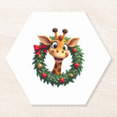 Funny Animal Giraffe Meme Face Festive Xmas T-Shir Untersetzer (Vorderseite)