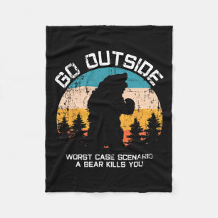 Funny Animal Go Outdoor wird von Bären gegessen Fleecedecke