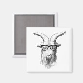 Funny Animal Hipster Ziege mit Brille Magnet (Vorderseite/Rückseite)