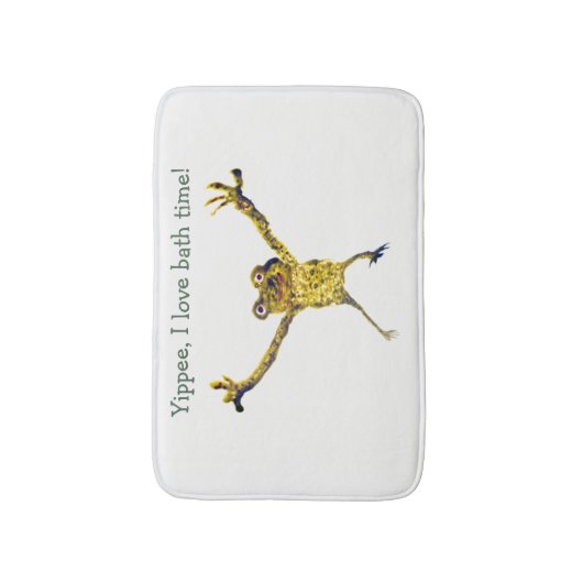 Funny Animal Leaping Frog, I Liebe Bath Time Badematte (Vorderseite Vertikal)