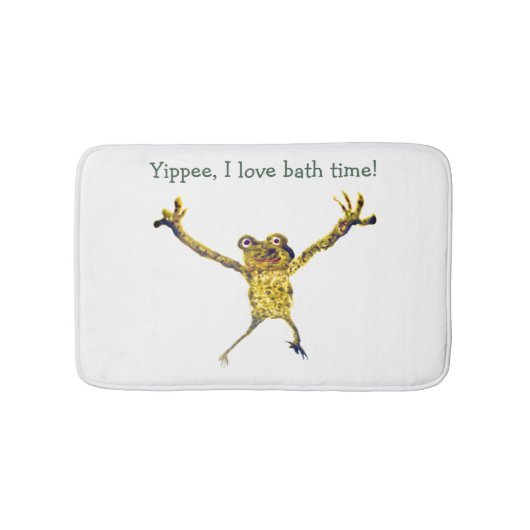 Funny Animal Leaping Frog, I Liebe Bath Time Badematte (Vorderseite)