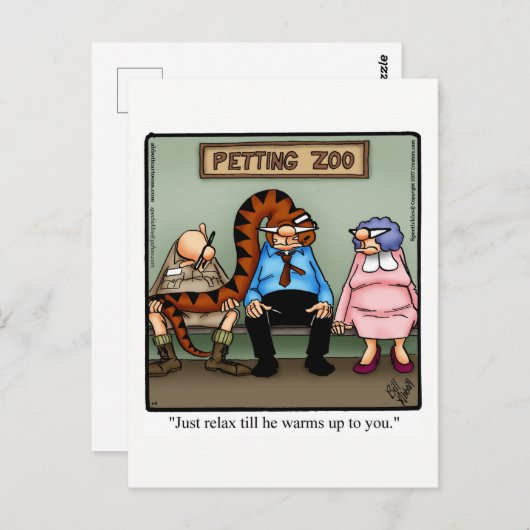 Funny Animal Lover Zoo Postcard Postkarte (Vorne/Hinten)