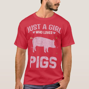 Funny Animal Lovers Women Just a Girl Wer Lieben P T-Shirt