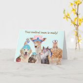 Funny Animal Medical wird gut Karte (Gelbe Blume)