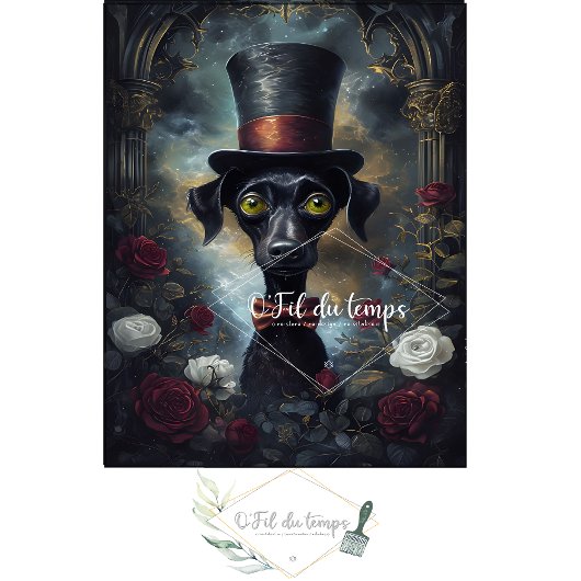 Funny Animal mit Hat Decoupage Papier. Seidenpapier