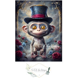 Funny Animal mit Hat Decoupage Papier. Seidenpapier