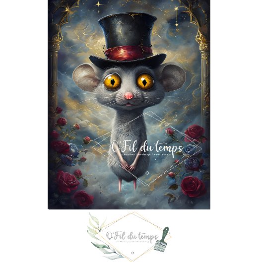 Funny Animal mit Hat Decoupage Papier. Seidenpapier