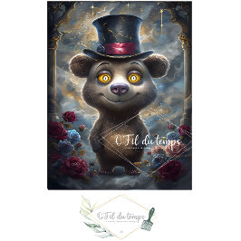 Funny Animal mit Hat Decoupage Papier. Seidenpapier