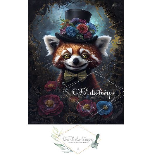 Funny Animal mit Hat Decoupage Papier. Seidenpapier