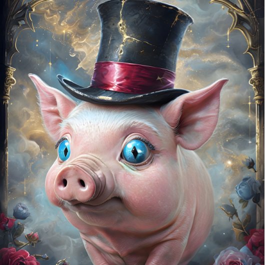 Funny Animal mit Hat Decoupage Papier. Seidenpapier