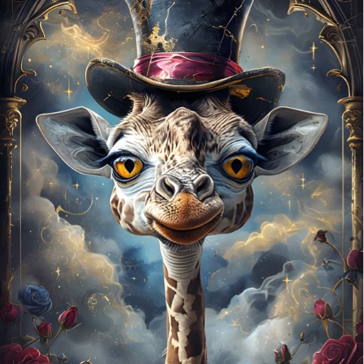 Funny Animal mit Hat Decoupage Papier. Seidenpapier